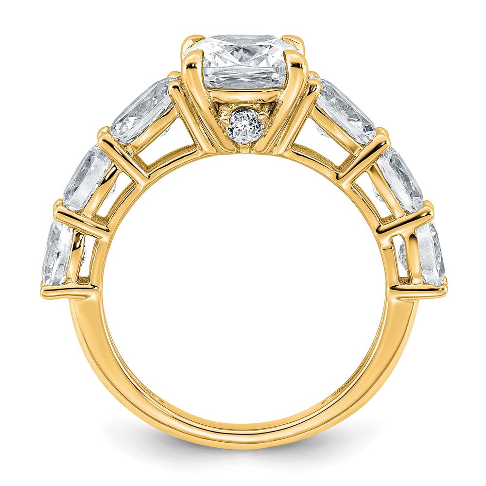 14k 3 3/4ct Certified Lab Grown Diamond VS+ F+ Cushion Comp Eng Ring