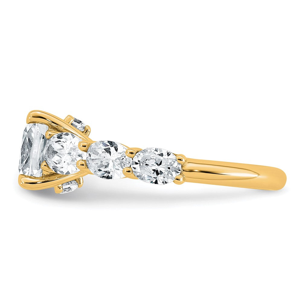 14k 3 3/4ct Certified Lab Grown Diamond VS+ F+ Cushion Comp Eng Ring
