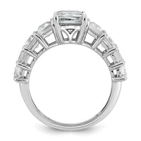 14kw 5ct Lab Grown Diamond VS+ F+ Emerald Comp Shared Prong Eng Ring