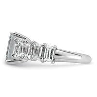 14kw 5ct Lab Grown Diamond VS+ F+ Emerald Comp Shared Prong Eng Ring