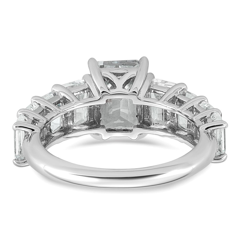 14kw 5ct Lab Grown Diamond VS+ F+ Emerald Comp Shared Prong Eng Ring