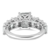 14kw 5ct Lab Grown Diamond VS+ F+ Emerald Comp Shared Prong Eng Ring