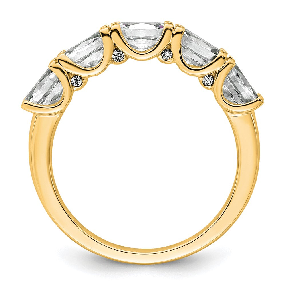 14k 1 1/2ct Lab Grown Diamond VS+ F+ Complete 5 Stone Band