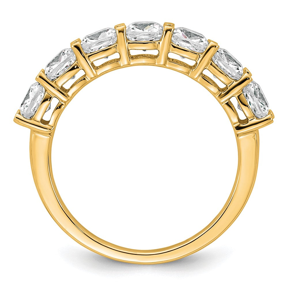 14k 2 1/2ct Lab Grown Diamond VS+ F+ Cushion Comp 7 Stone Band