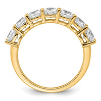 14k 2 1/2ct Lab Grown Diamond VS+ F+ Cushion Comp 7 Stone Band