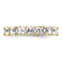 14k 2 1/2ct Lab Grown Diamond VS+ F+ Cushion Comp 7 Stone Band