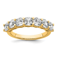 14k 2 1/2ct Lab Grown Diamond VS+ F+ Cushion Comp 7 Stone Band