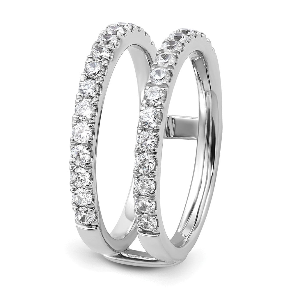 14k White Gold 3/4ct Lab Grown Diamond VS+ F+ Complete Ring Guard
