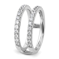 14k White Gold 3/4ct Lab Grown Diamond VS+ F+ Complete Ring Guard