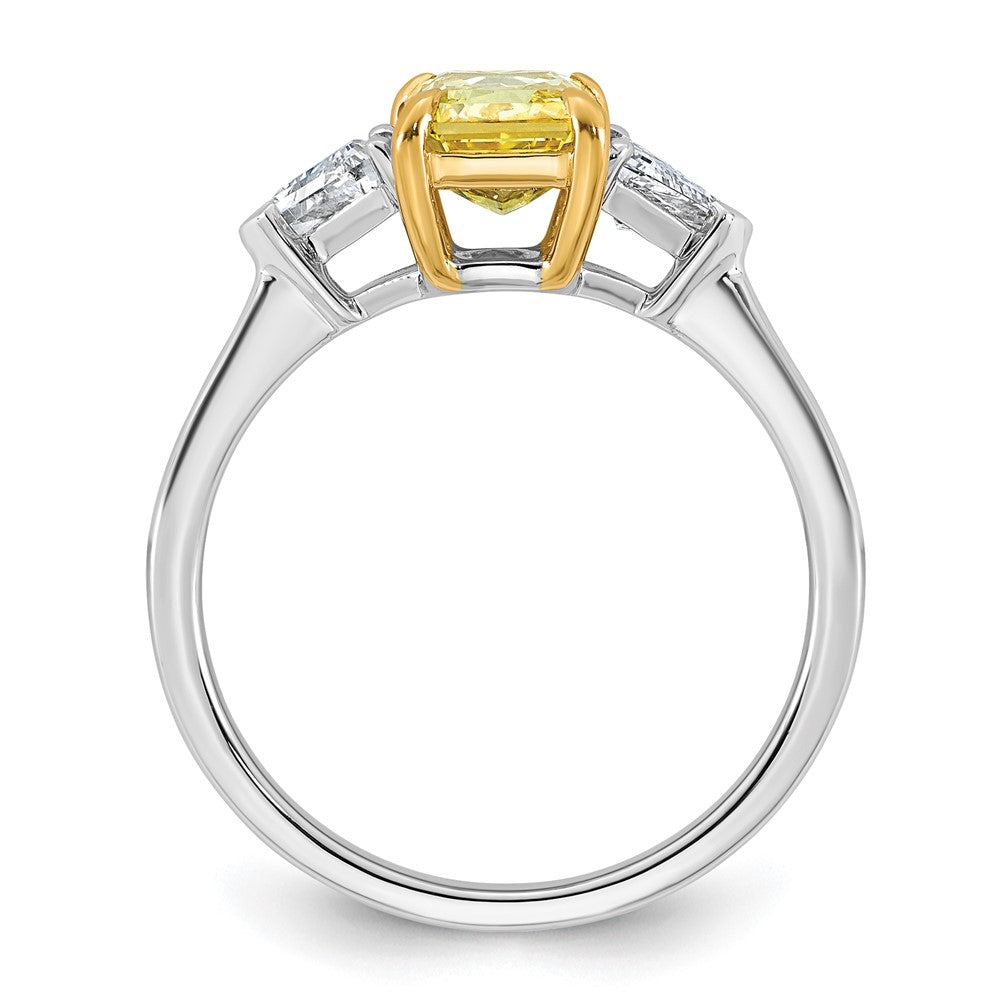 Emma Grace 14ktt 1 7/8ct LabGrown Dia Cert Vivid Yellow & VS+ F+ Comp Ring