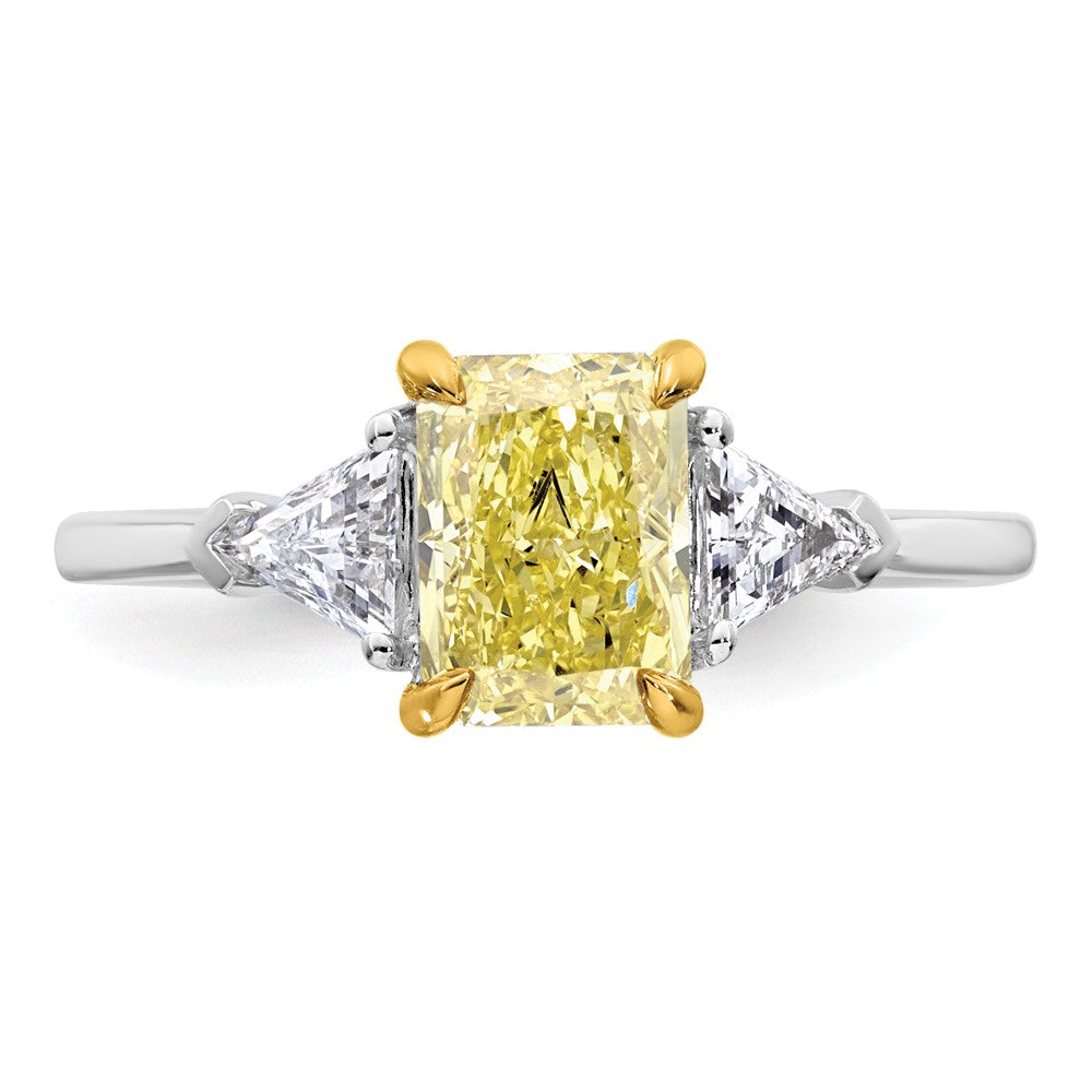 Emma Grace 14ktt 1 7/8ct LabGrown Dia Cert Vivid Yellow & VS+ F+ Comp Ring
