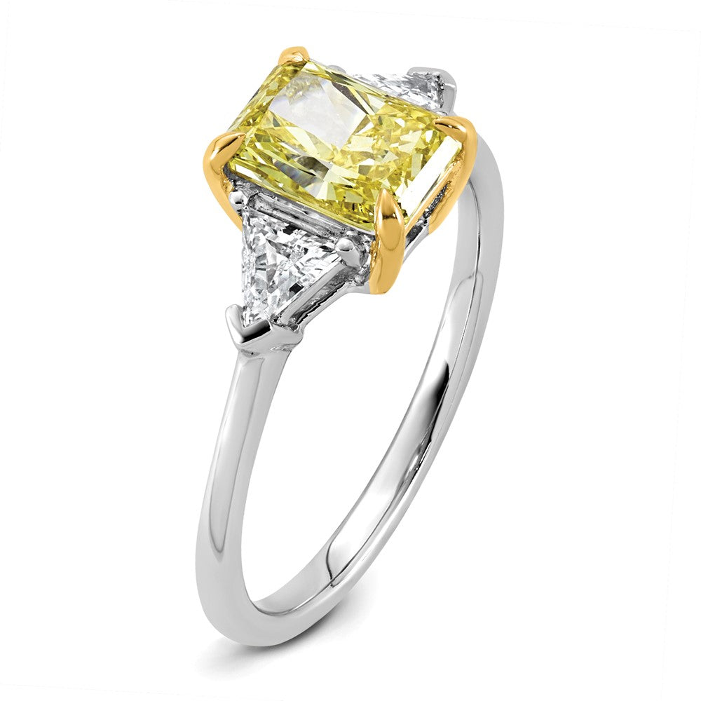 Emma Grace 14ktt 1 7/8ct LabGrown Dia Cert Vivid Yellow & VS+ F+ Comp Ring