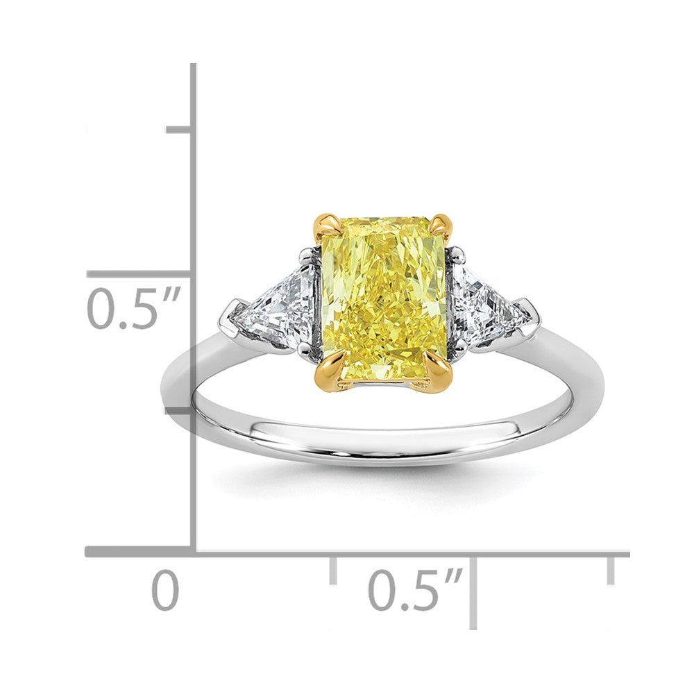 Emma Grace 14ktt 1 7/8ct LabGrown Dia Cert Vivid Yellow & VS+ F+ Comp Ring