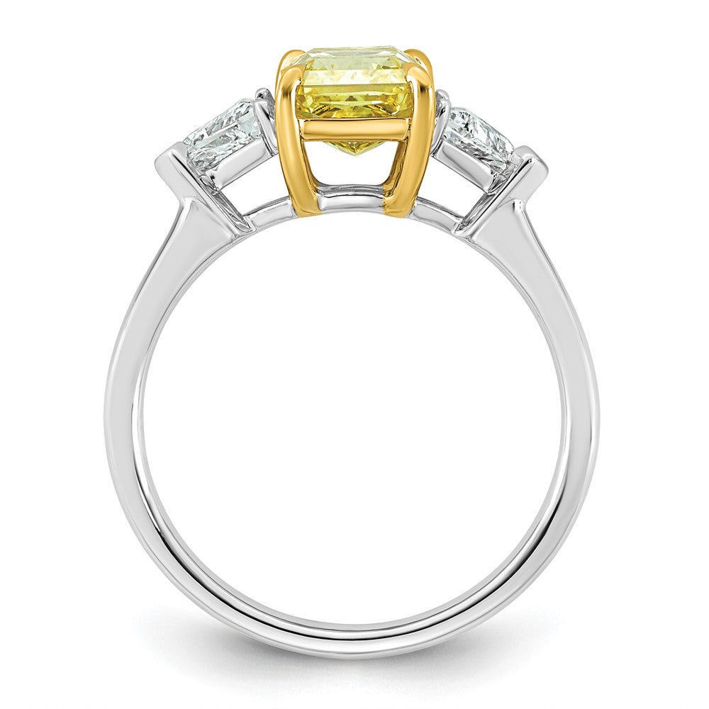 Emma Grace 14ktt 2 3/8ct Lab Grown Dia Cert Vivid Yellow & VS+ F+ Comp Ring