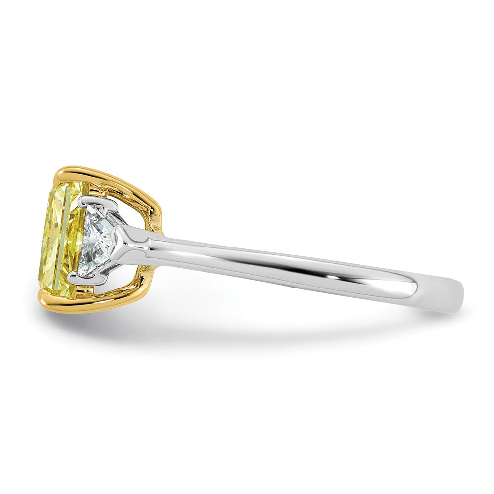 Emma Grace 14ktt 2 3/8ct Lab Grown Dia Cert Vivid Yellow & VS+ F+ Comp Ring