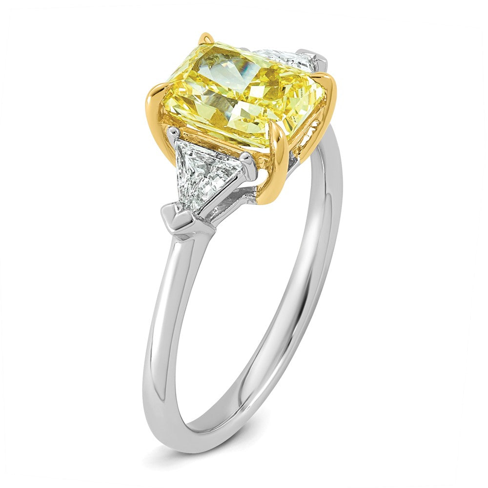 Emma Grace 14ktt 2 3/8ct Lab Grown Dia Cert Vivid Yellow & VS+ F+ Comp Ring