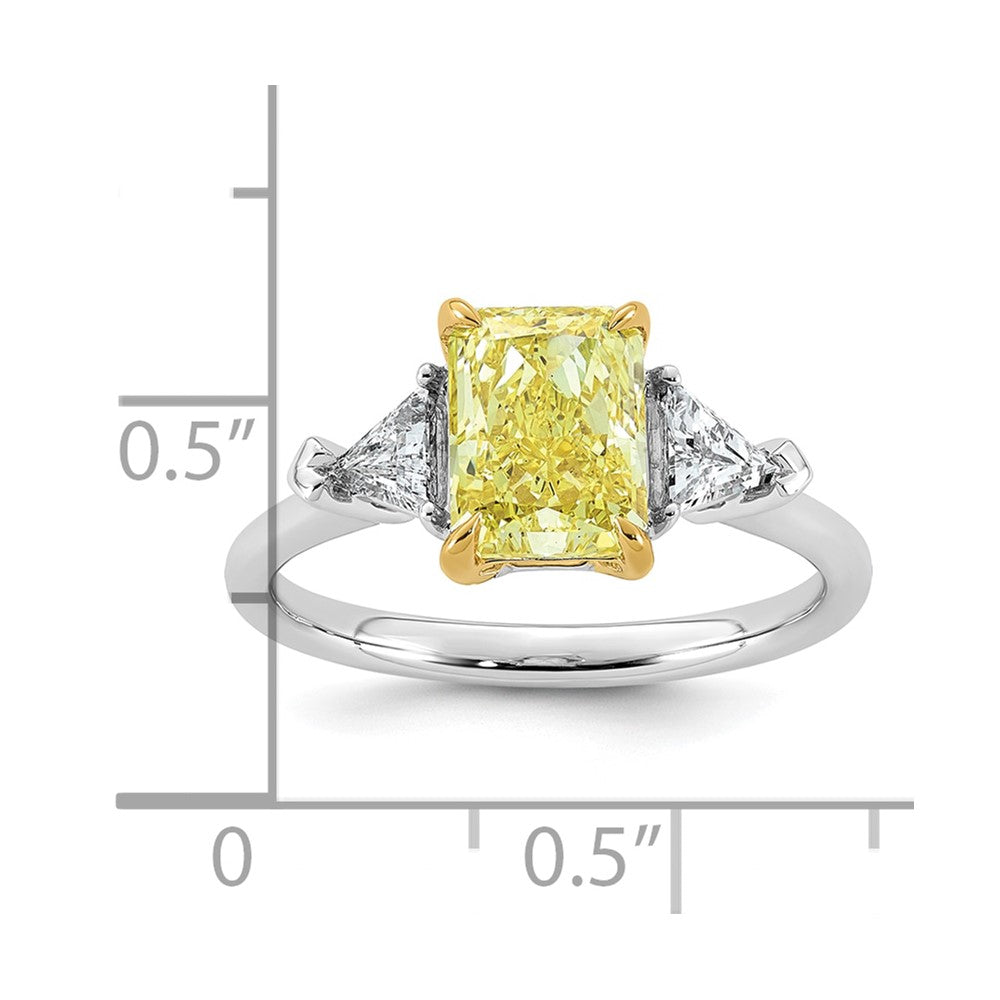 Emma Grace 14ktt 2 3/8ct Lab Grown Dia Cert Vivid Yellow & VS+ F+ Comp Ring