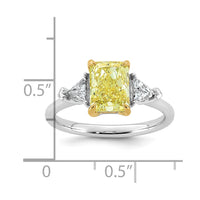 Emma Grace 14ktt 2 3/8ct Lab Grown Dia Cert Vivid Yellow & VS+ F+ Comp Ring
