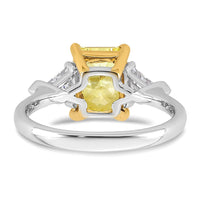 14ktt Lab Grown Dia. Radiant VS+ Cert. Vivid Yellow & Triangle VS+ F+ Ring