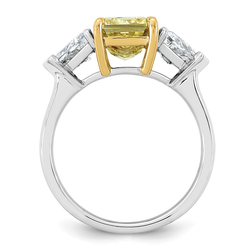 Emma Grace 14ktt 4ct LabGrown Dia Cert Vivid Yellow & VS+ F+ Comp Ring