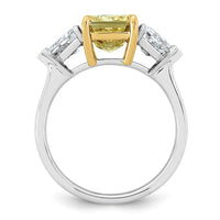 Emma Grace 14ktt 4ct LabGrown Dia Cert Vivid Yellow & VS+ F+ Comp Ring