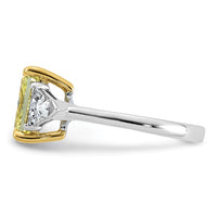 Emma Grace 14ktt 4ct LabGrown Dia Cert Vivid Yellow & VS+ F+ Comp Ring