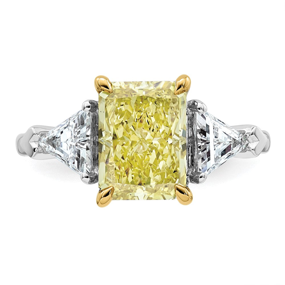 Emma Grace 14ktt 4ct LabGrown Dia Cert Vivid Yellow & VS+ F+ Comp Ring