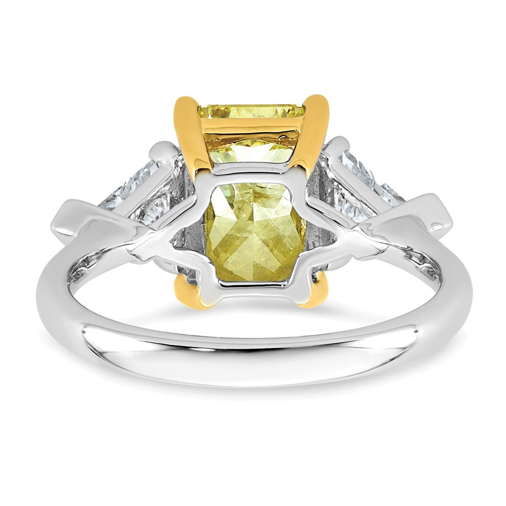 Emma Grace 14ktt 4ct LabGrown Dia Cert Vivid Yellow & VS+ F+ Comp Ring