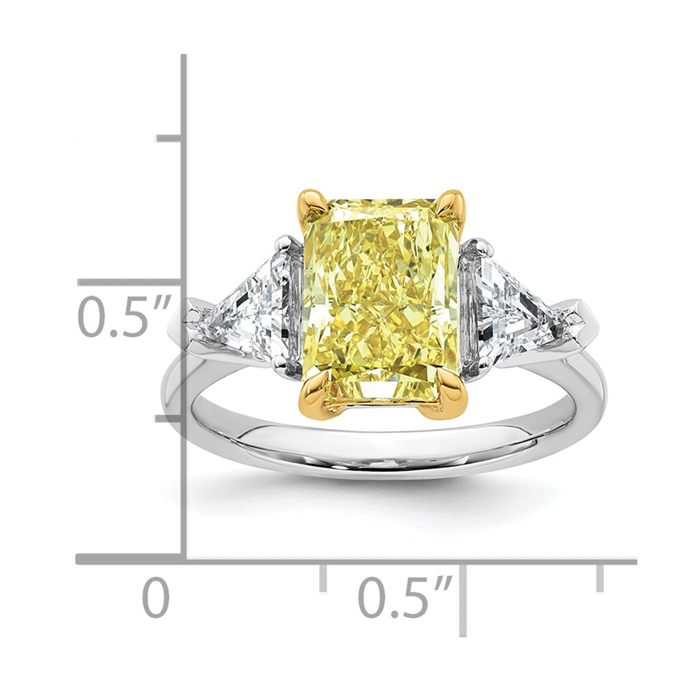 Emma Grace 14ktt 4ct LabGrown Dia Cert Vivid Yellow & VS+ F+ Comp Ring