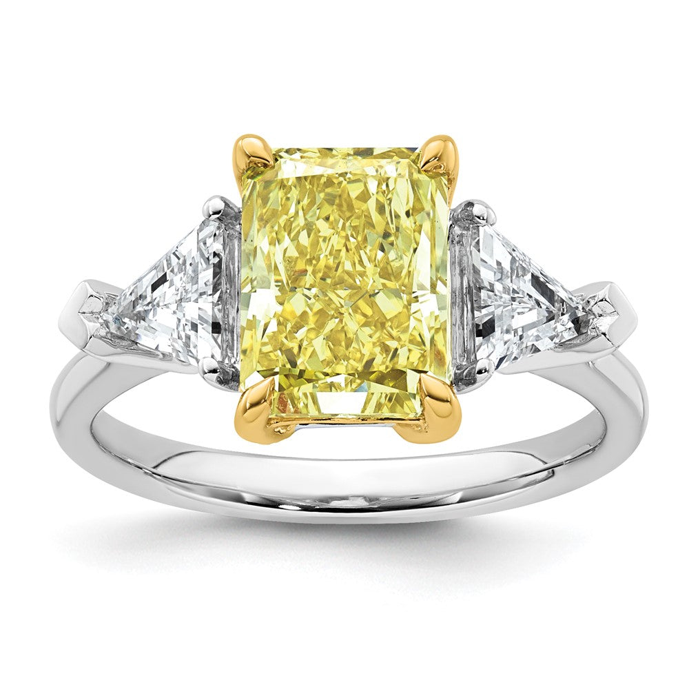 Emma Grace 14ktt 4ct LabGrown Dia Cert Vivid Yellow & VS+ F+ Comp Ring