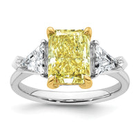 Emma Grace 14ktt 4ct LabGrown Dia Cert Vivid Yellow & VS+ F+ Comp Ring