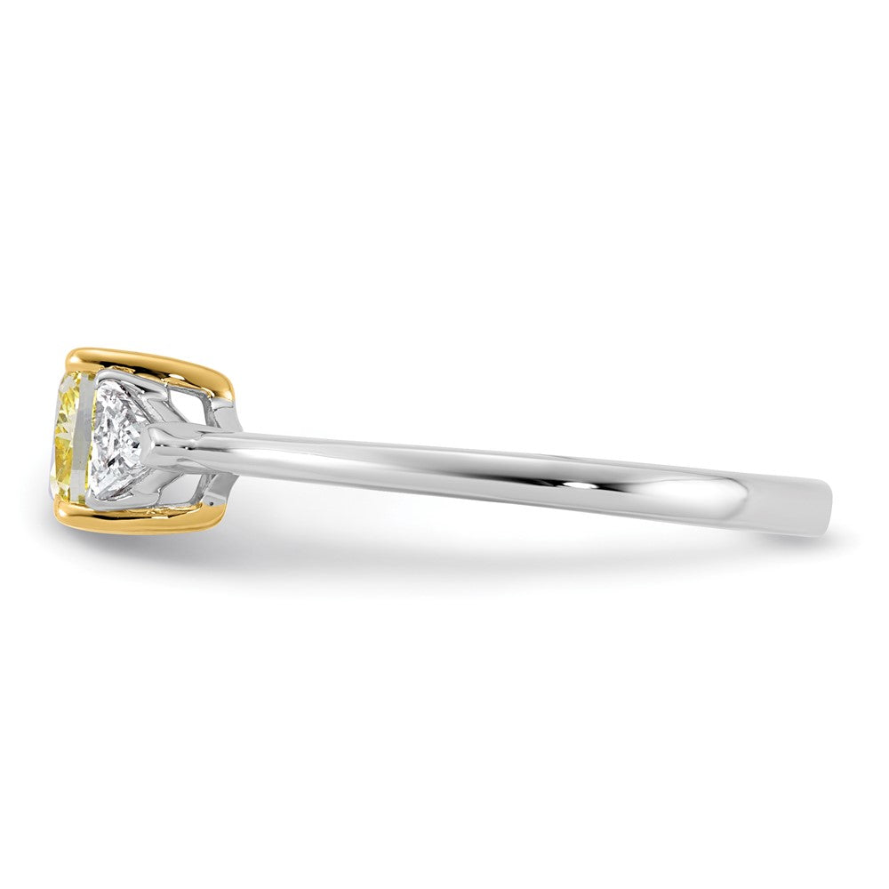 Emma Grace 14ktt 1 1/4ct Lab Grown Dia Cert Vivid Yellow & VS+ F+ Comp Ring