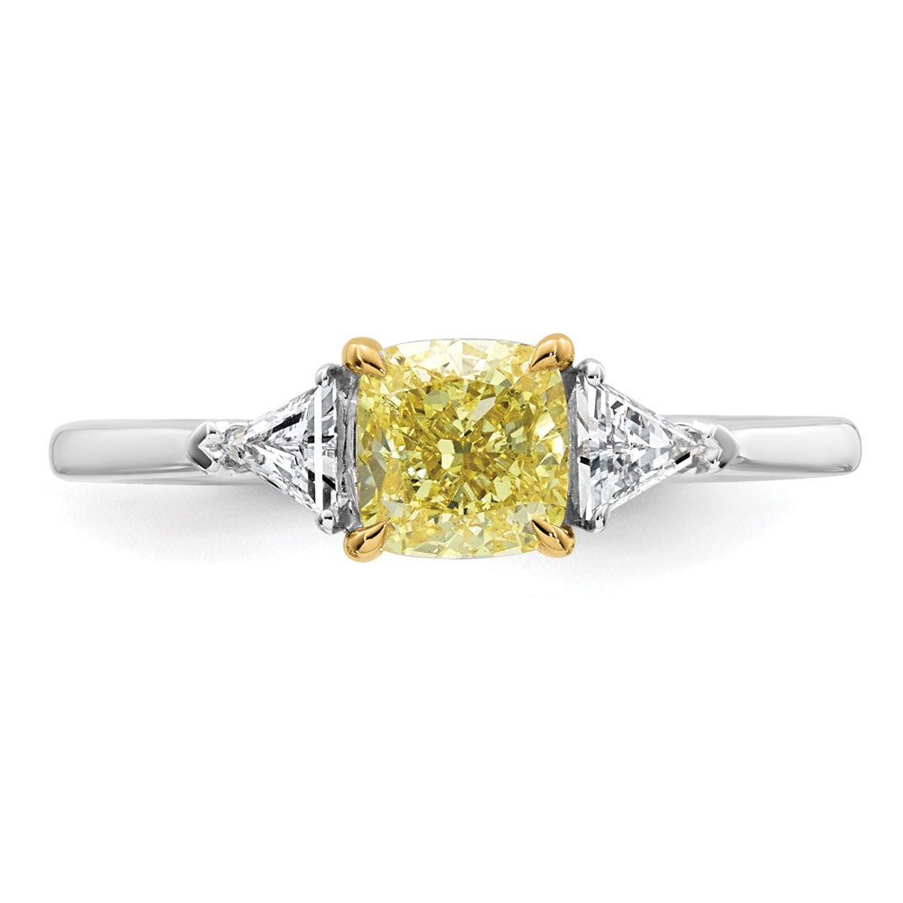 Emma Grace 14ktt 1 1/4ct Lab Grown Dia Cert Vivid Yellow & VS+ F+ Comp Ring