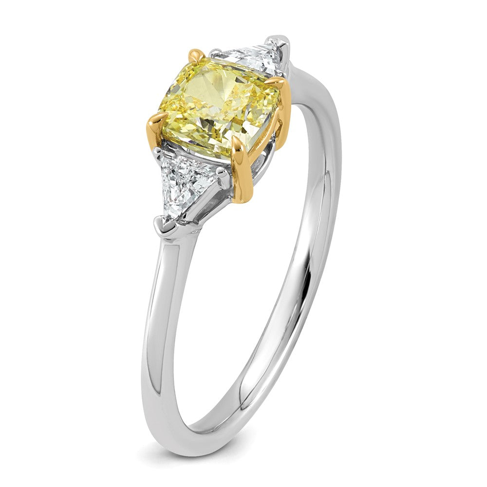 Emma Grace 14ktt 1 1/4ct Lab Grown Dia Cert Vivid Yellow & VS+ F+ Comp Ring