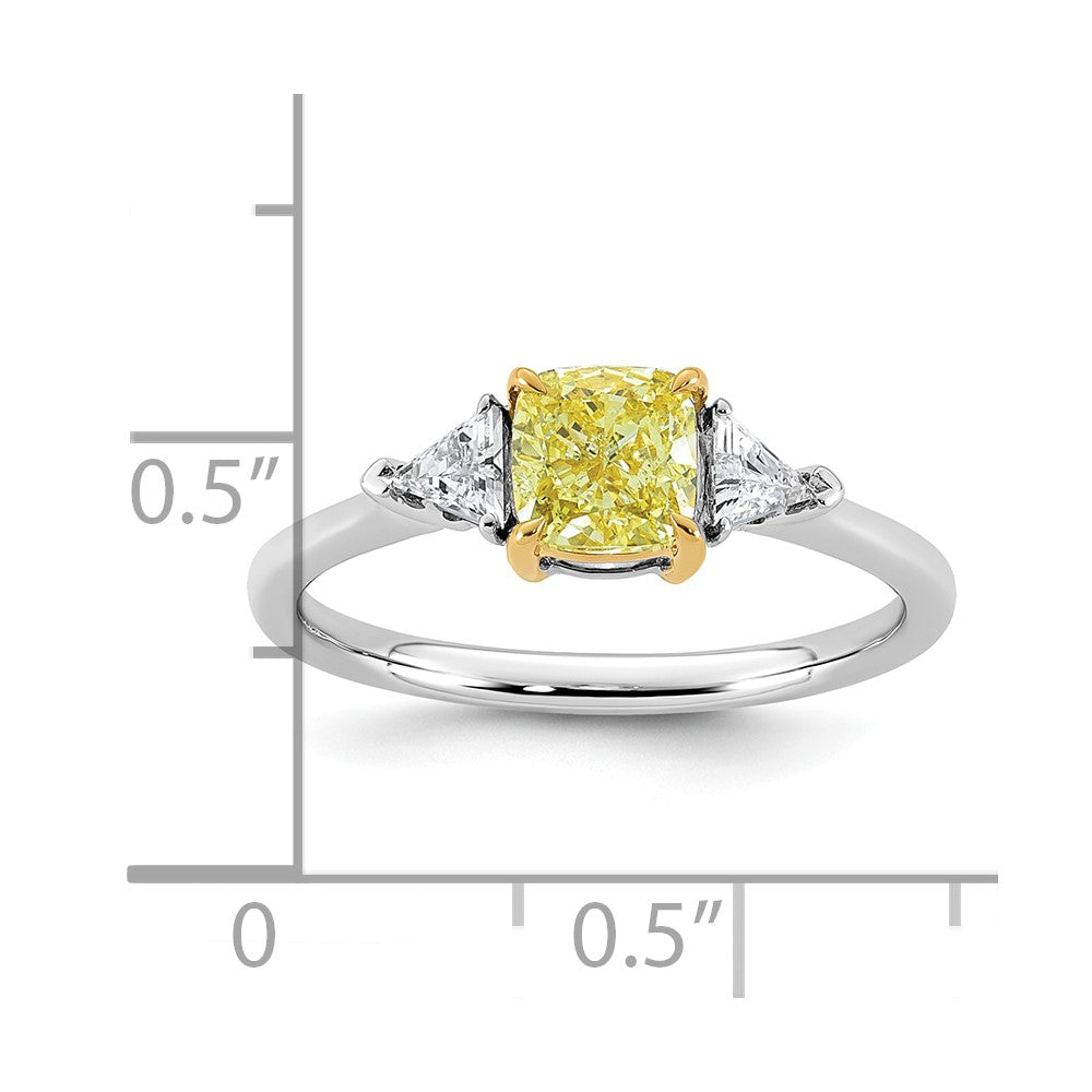 Emma Grace 14ktt 1 1/4ct Lab Grown Dia Cert Vivid Yellow & VS+ F+ Comp Ring