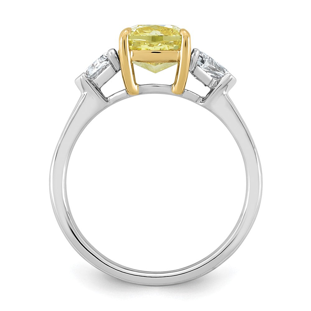 Emma Grace 14ktt 2 3/8ct Lab Grown Dia Cert Vivid Yellow & VS+ F+ Comp Ring