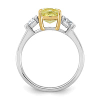Emma Grace 14ktt 2 3/8ct Lab Grown Dia Cert Vivid Yellow & VS+ F+ Comp Ring