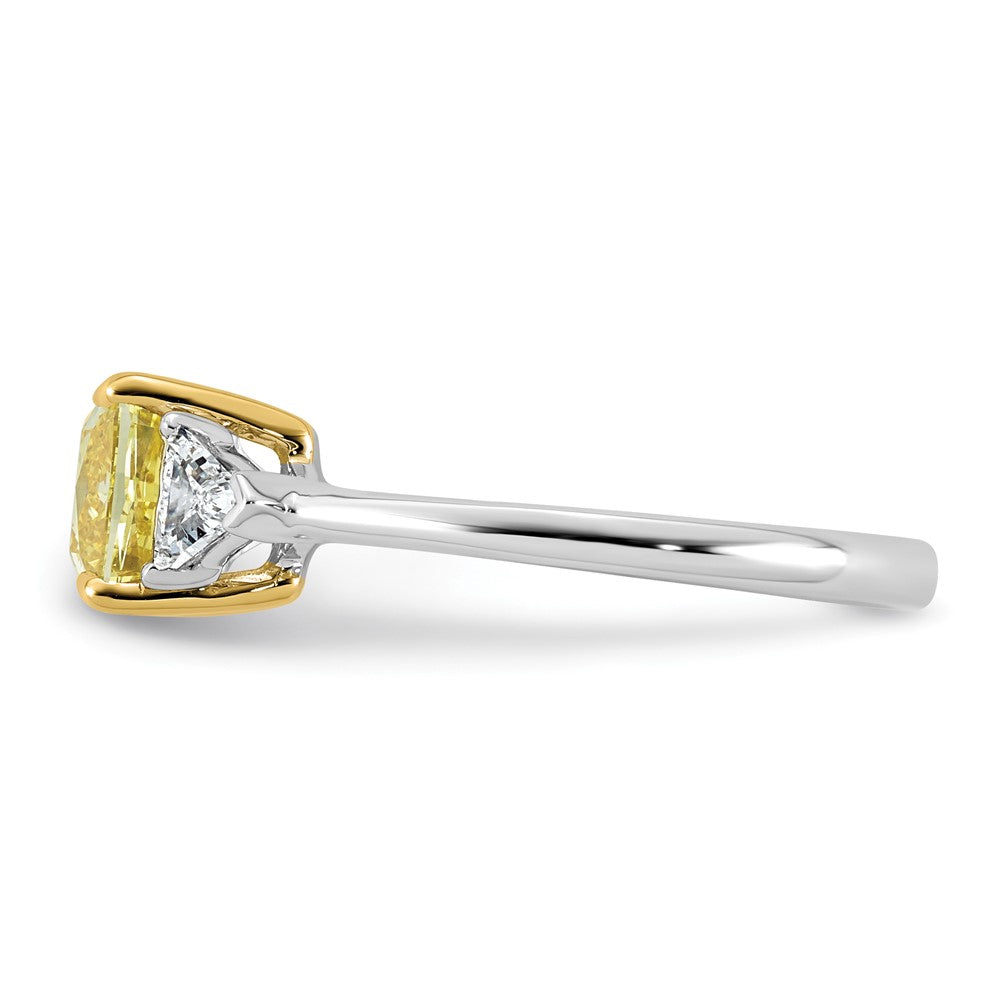 Emma Grace 14ktt 2 3/8ct Lab Grown Dia Cert Vivid Yellow & VS+ F+ Comp Ring
