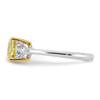 Emma Grace 14ktt 2 3/8ct Lab Grown Dia Cert Vivid Yellow & VS+ F+ Comp Ring