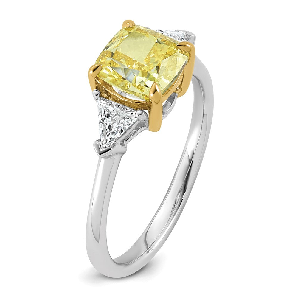 Emma Grace 14ktt 2 3/8ct Lab Grown Dia Cert Vivid Yellow & VS+ F+ Comp Ring