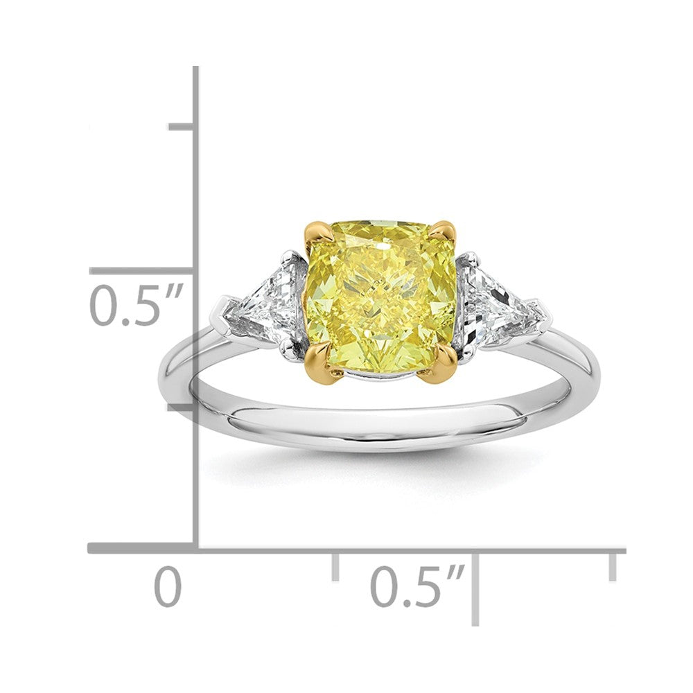 Emma Grace 14ktt 2 3/8ct Lab Grown Dia Cert Vivid Yellow & VS+ F+ Comp Ring