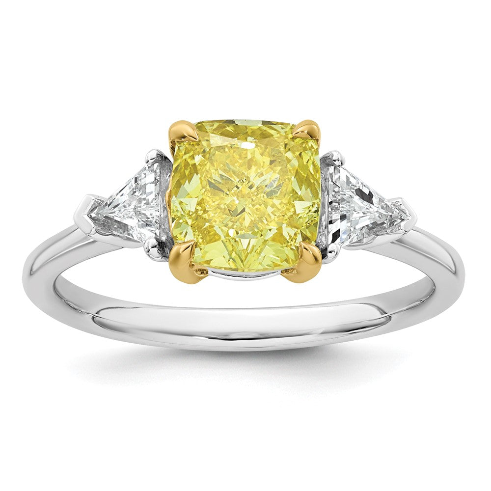 Emma Grace 14ktt 2 3/8ct Lab Grown Dia Cert Vivid Yellow & VS+ F+ Comp Ring