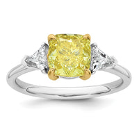 Emma Grace 14ktt 2 3/8ct Lab Grown Dia Cert Vivid Yellow & VS+ F+ Comp Ring