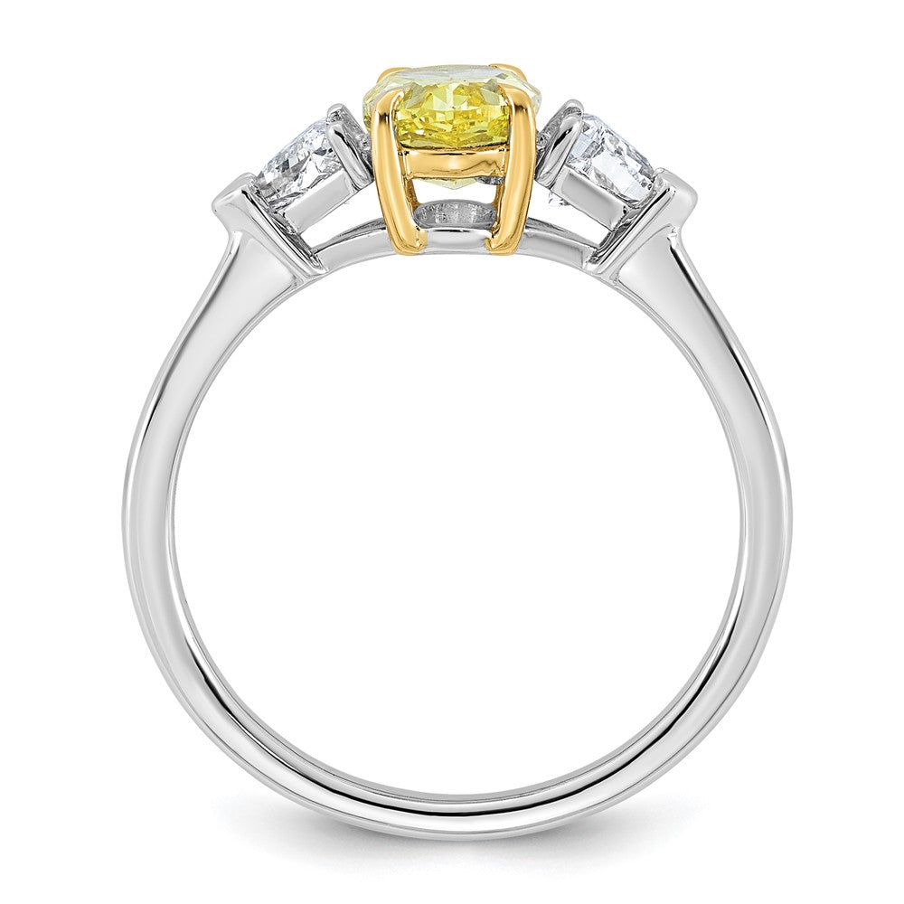 Emma Grace 14ktt 1 1/2ct LabGrown Dia Cert Vivid Yellow & VS+ F+ Comp Ring