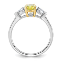 Emma Grace 14ktt 1 1/2ct LabGrown Dia Cert Vivid Yellow & VS+ F+ Comp Ring