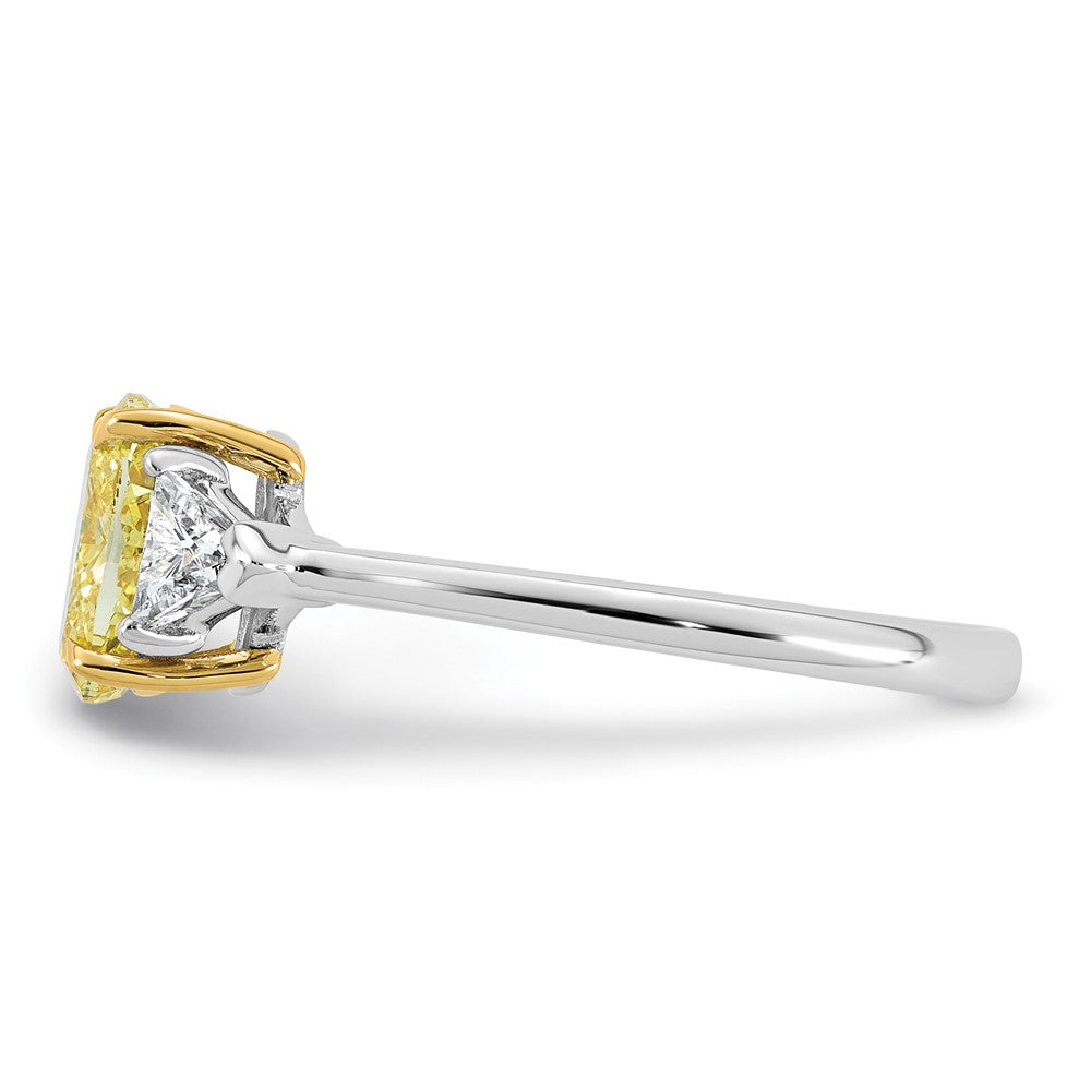 Emma Grace 14ktt 1 1/2ct LabGrown Dia Cert Vivid Yellow & VS+ F+ Comp Ring