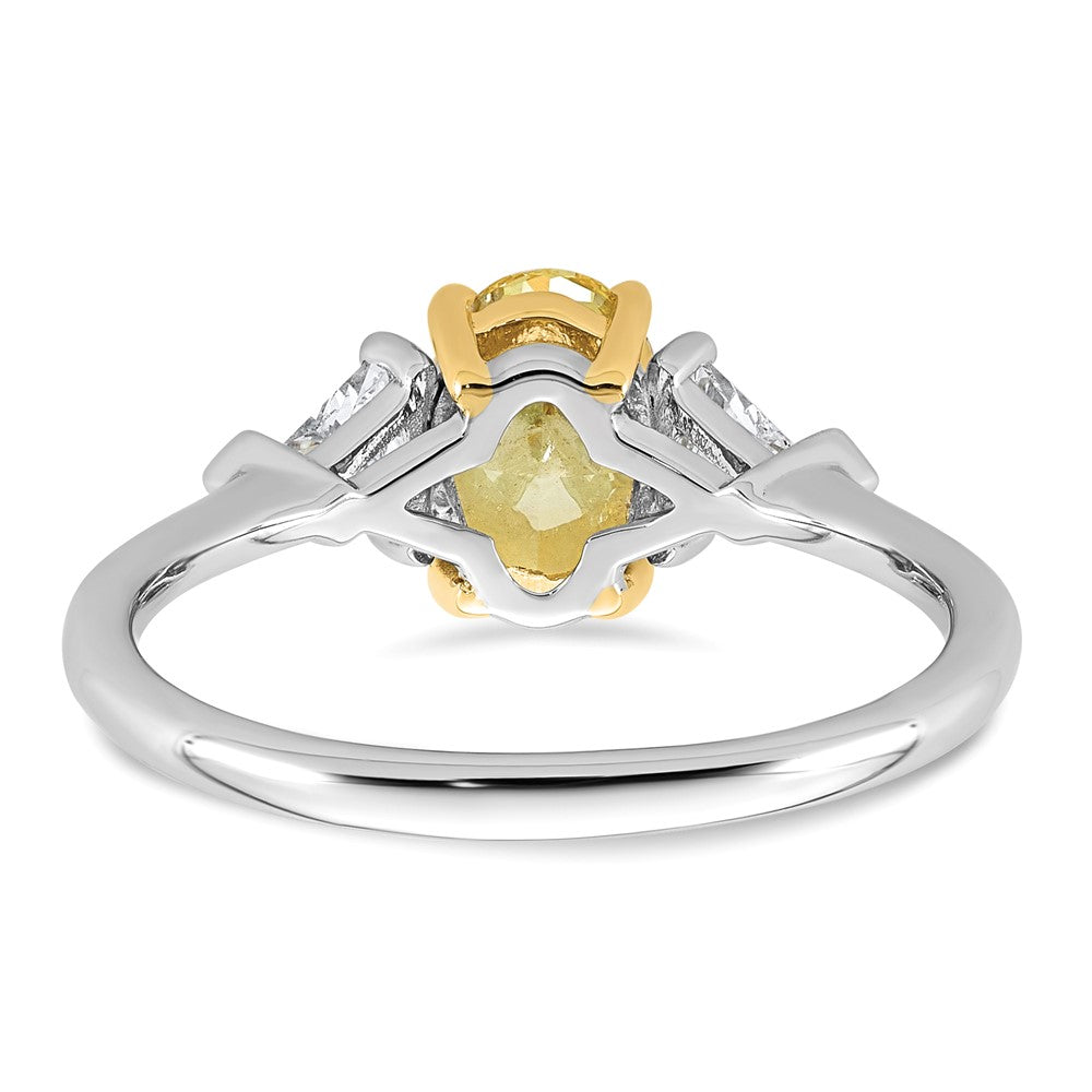 Emma Grace 14ktt 1 1/2ct LabGrown Dia Cert Vivid Yellow & VS+ F+ Comp Ring