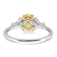 Emma Grace 14ktt 1 1/2ct LabGrown Dia Cert Vivid Yellow & VS+ F+ Comp Ring