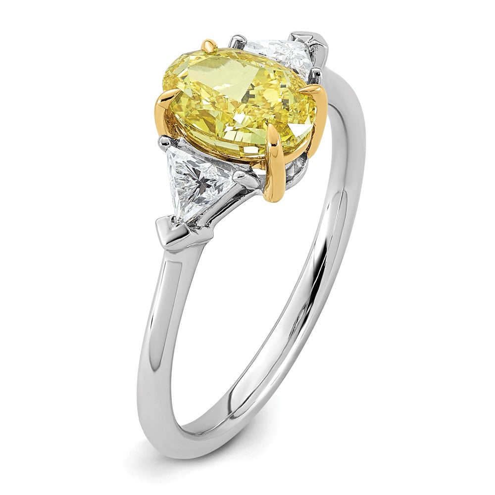 Emma Grace 14ktt 1 1/2ct LabGrown Dia Cert Vivid Yellow & VS+ F+ Comp Ring