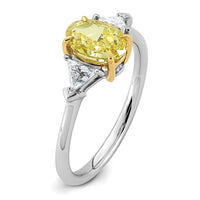Emma Grace 14ktt 1 1/2ct LabGrown Dia Cert Vivid Yellow & VS+ F+ Comp Ring
